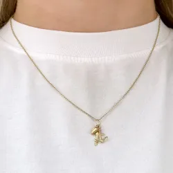 tro-håp-kjærlighet halskjede i forgylt sølv med anheng i 9 karat gull - Amoré