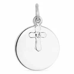 rundt kors anheng i sølv