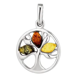 livets tre multifarget rav anheng i sølv