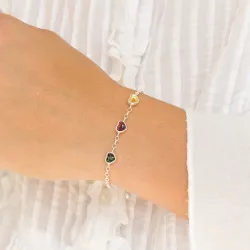 hjerte rav armbånd i sølv