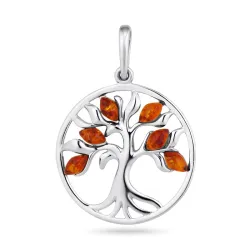 25 mm livets tre rav anheng i sølv