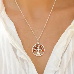 25 mm livets tre rav anheng i sølv