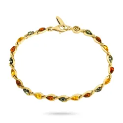 multifarget rav armbånd i forgylt sølv