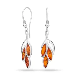 blad rav øredobber i sølv