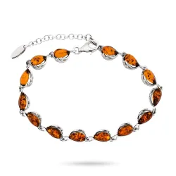 Elegant rav armbånd i sølv