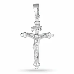 Jesus kors anheng i rodinert sølv - Amoré