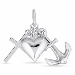 stort tro-håp-kjærlighet anheng i sølv - Amoré