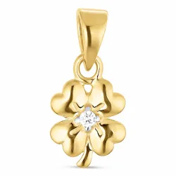 firkløver anheng i forgylt sølv