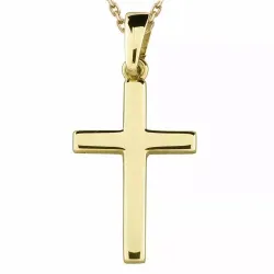 kors halskjede i forgylt sølv med anheng i 8 karat - Amoré