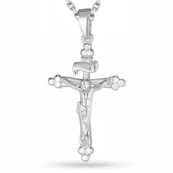 kors med Jesus halskjede i sølv med anheng i sølv - Amoré