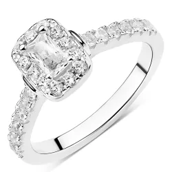 zirkon ring i sølv