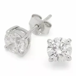 6 mm zirkon øredobber i sølv