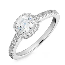 zirkon ring i sølv