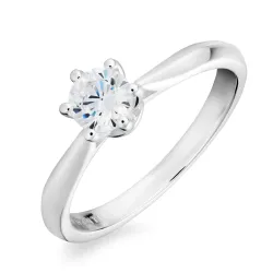 zirkon solitairering i sølv