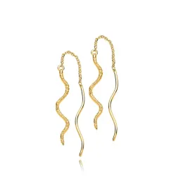 Sistie Wavy øredobber i forgylt sølv