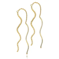 Sistie Wavy øredobber i forgylt sølv