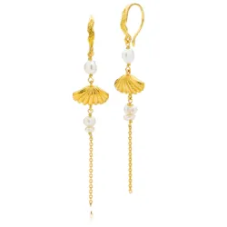 Sistie Darya perle øredobber i forgylt sølv