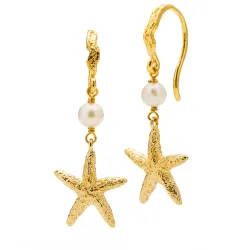 Sistie Selina sjøstjerne øredobber i forgylt sølv