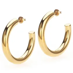 Sistie2ND Aura Large halvcreol i forgylt stål