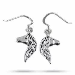 Blanke og matte hester øredobber i sølv