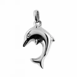 Elegant delfin anheng i sølv