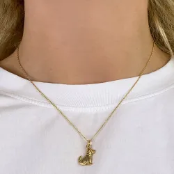 hunder anheng i forgylt sølv