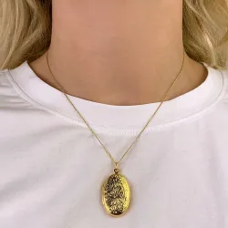 21 x 35 mm medaljong anheng i forgylt sølv