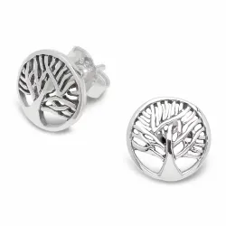 8 mm livets tre ørestikker i oksidert sterlingsølv