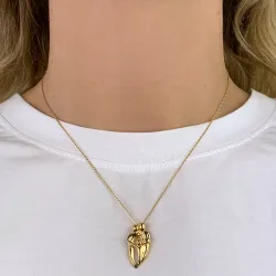 mor og barn anheng i forgylt sølv