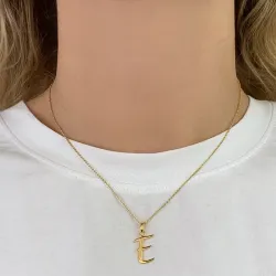 bokstav e anheng i forgylt sølv - My Letter