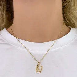 bokstav n anheng i forgylt sølv - My Letter