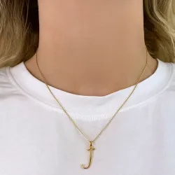 bokstav j anheng i forgylt sølv - My Letter