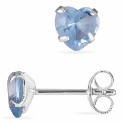 6 mm hjerte zirkon ørestikker i sølv