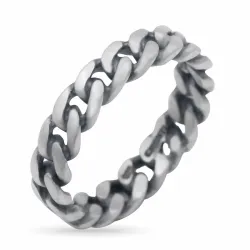panzer ring i oksidert sterlingsølv