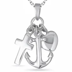 tro-håp-kjærlighet halskjede i sølv med anheng i forgylt