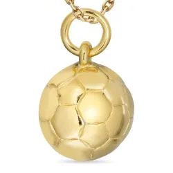 fotball halskjede i forgylt sølv med anheng i forgylt sølv