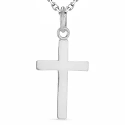 kors halskjede i sølv med anheng i sølv