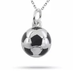 fotball halskjede i sølv med anheng i 9 karat gull