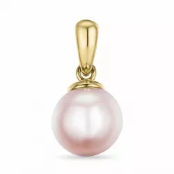 7 mm rosa perle anheng i 9 karat gull