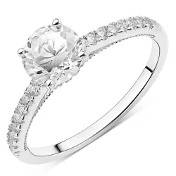 zirkon ring i sølv