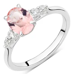 rosa zirkon ring i sølv
