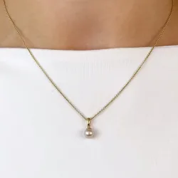 6 mm rosa perle anheng i 14 karat gull