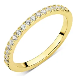 zirkon ring i forgylt sølv