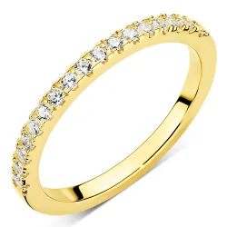 zirkon ring i forgylt sølv