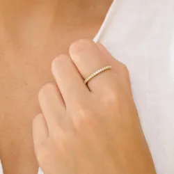 zirkon ring i forgylt sølv