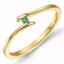 Smaragd ring i 9 karat gull 0,02 ct