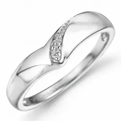 Diamant ring i 9 karat hvitt gull 0,01 ct