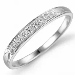 Diamant ring i 9 karat hvitt gull 0,07 ct