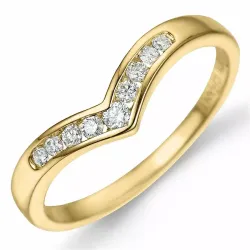 V diamant ring i 9 karat gull 0,15 ct