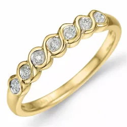 diamant ring i 9 karat gull med rhodium 0,04 ct